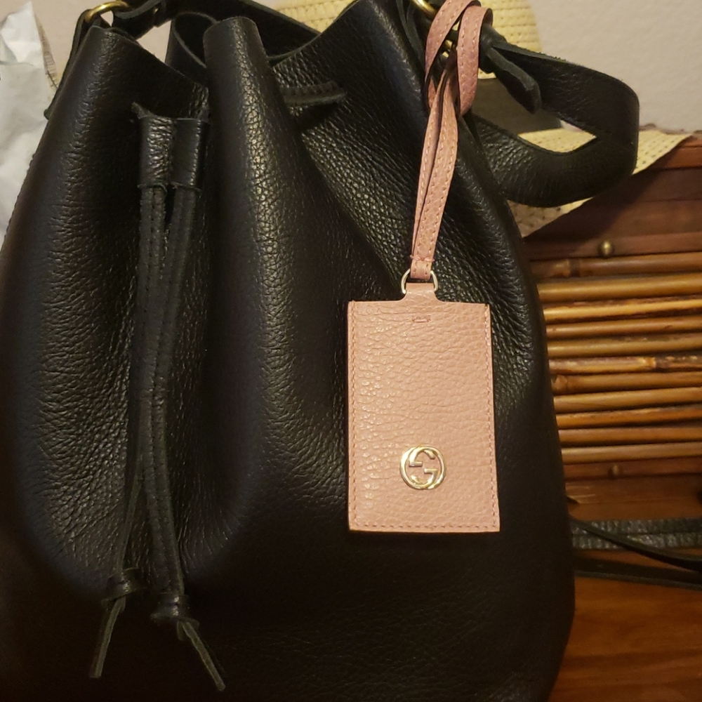 Gucci Leather Luggage Tag